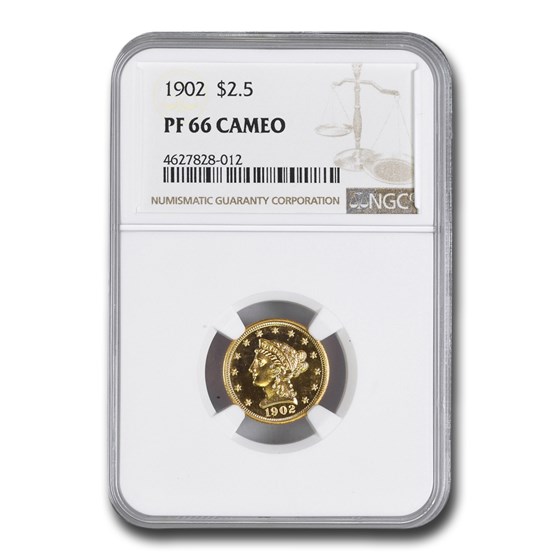 1902 $2.50 Liberty Gold Eagle PF-66 Cameo NGC 1902 $2.50 Liberty Gold Eagle PF-66 Cameo NGC